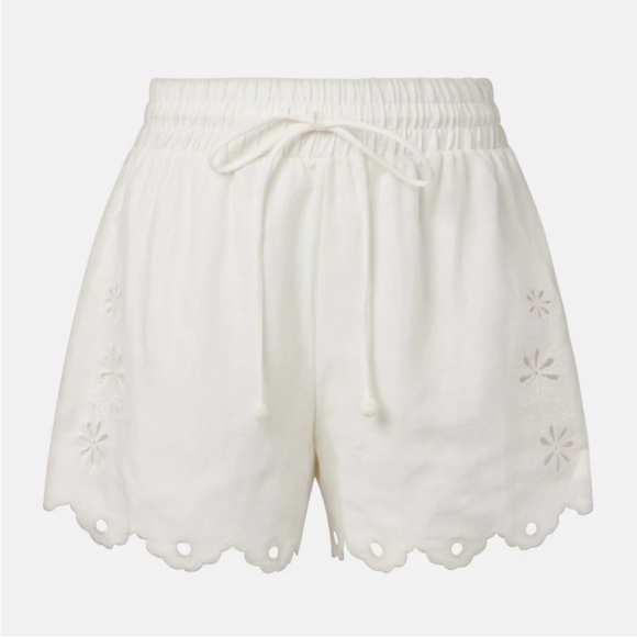 Farm Rio Richelieu Linen Ivory Shorts - Picture 3 of 7